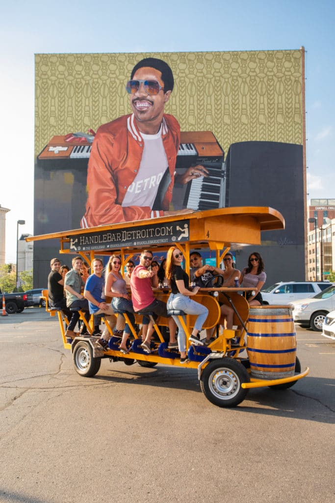 EPIC AKT Kat Stevie Wonder Head on 34 full bike Fun Team Building Activities Mural Stevie